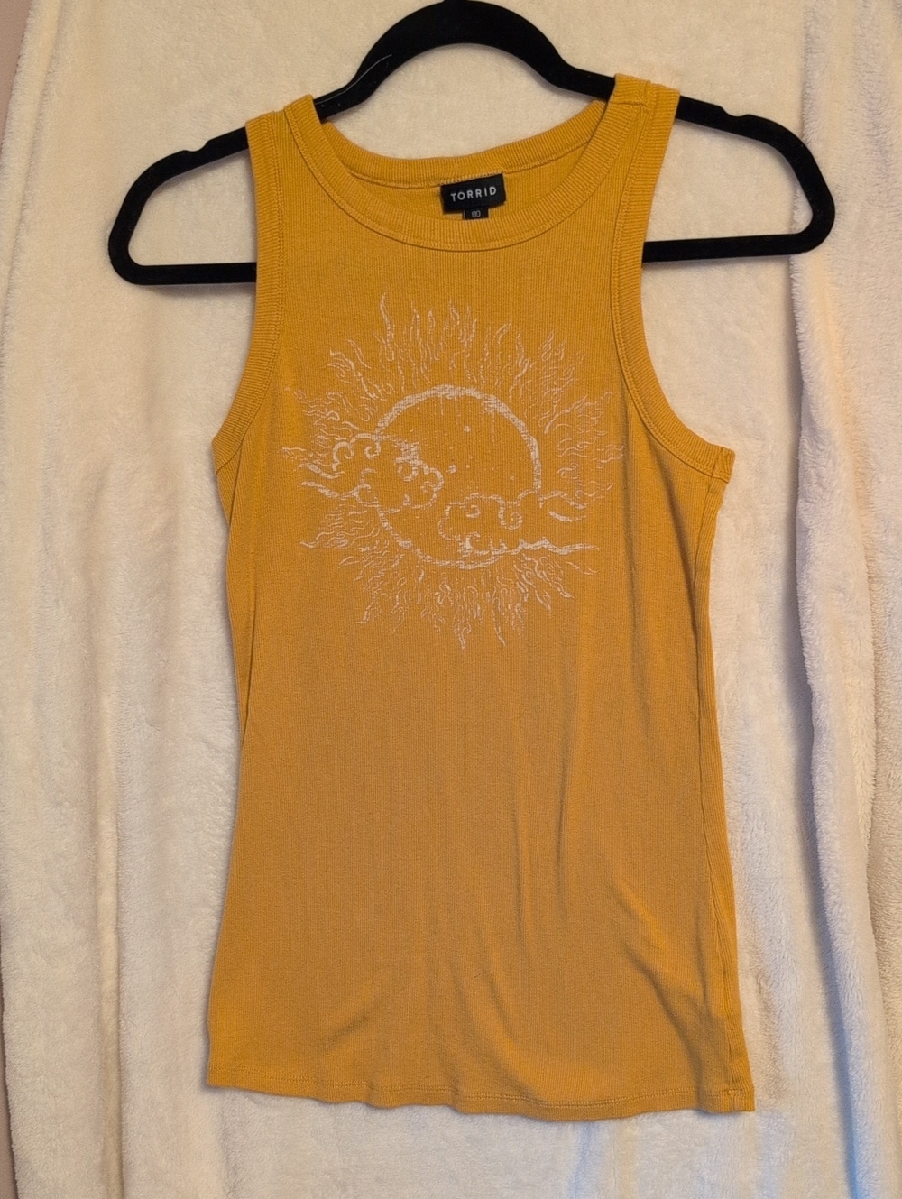 torrid Fitted mustard yellow sun graphic ribbed tank Torrid Size:00